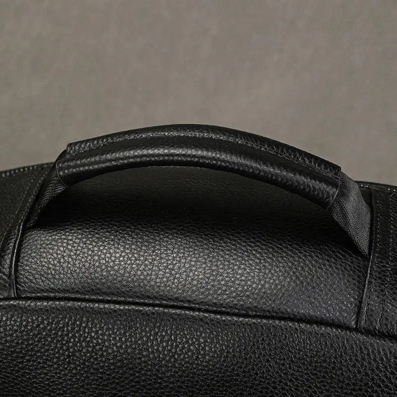 Men’s Leather Backpack - Structured Black 15’’ Laptop Bag