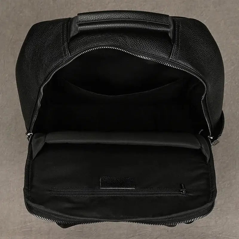 Men’s Leather Backpack - Structured Black 15’’ Laptop Bag