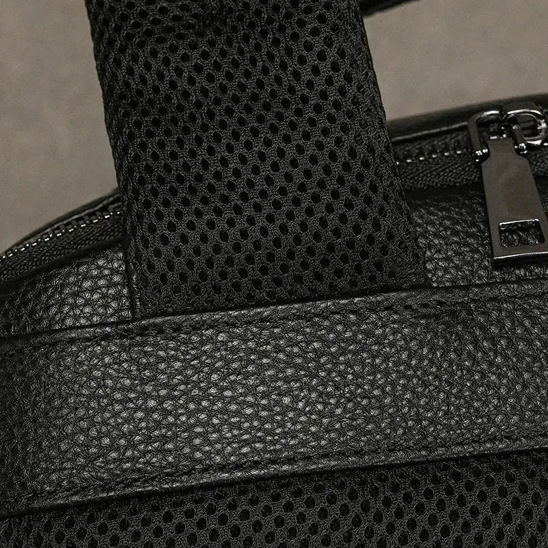 Men’s Leather Backpack - Structured Black 15’’ Laptop Bag