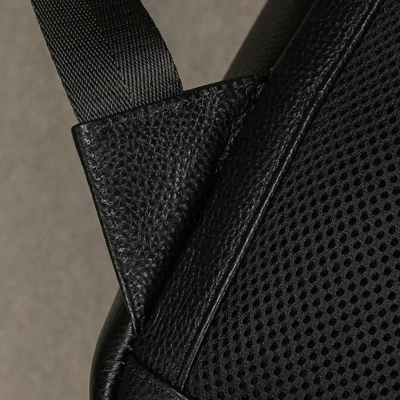 Men’s Leather Backpack - Structured Black 15’’ Laptop Bag