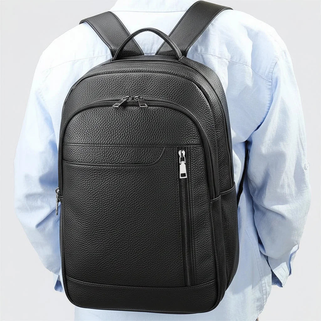Men’s Leather Backpack - Top Handle Business Bag