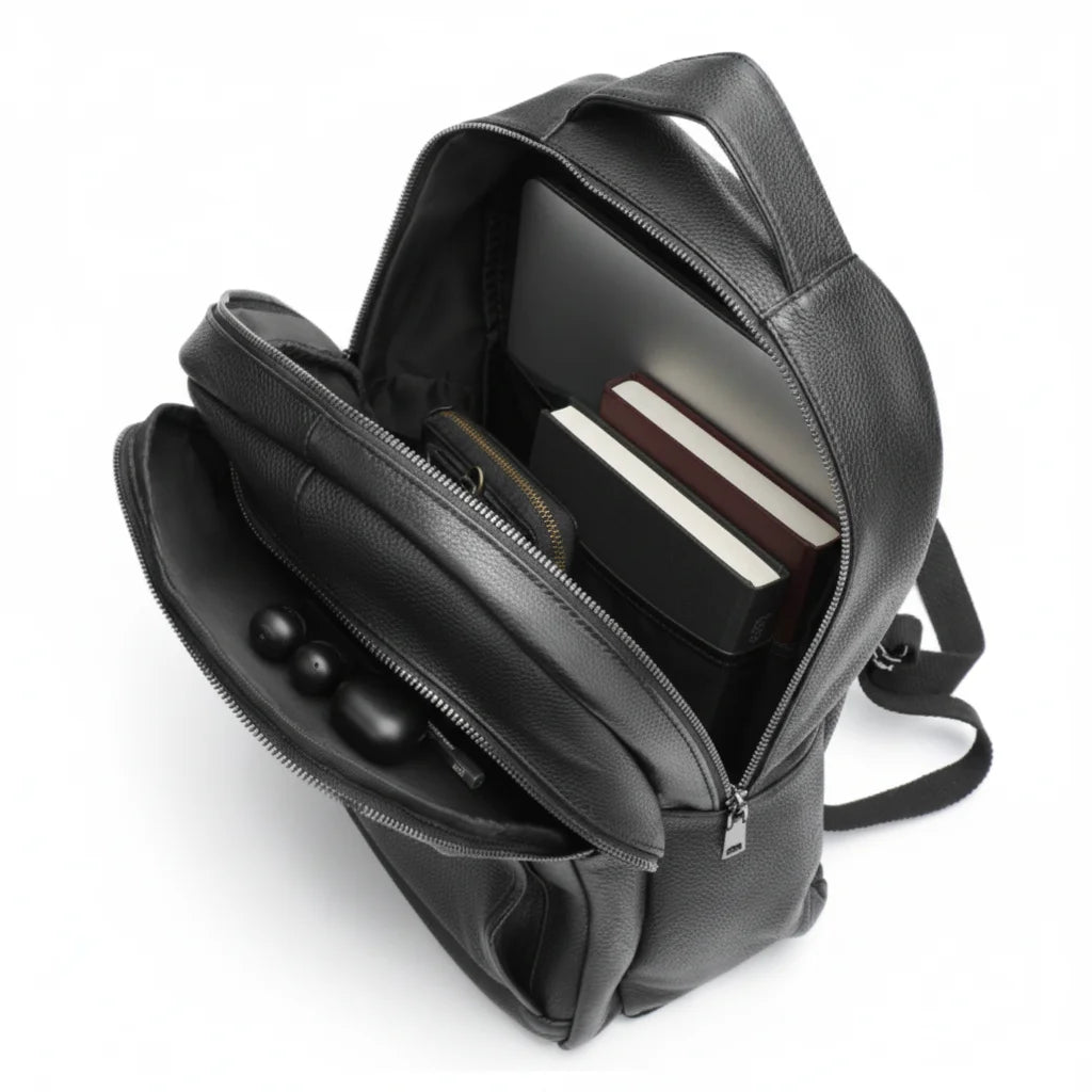 Men’s Leather Backpack - Top Handle Business Bag