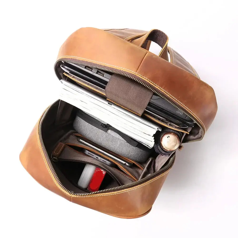 Men’s Leather Backpack – Vintage Crazy Horse 15.6’’ Laptop Bag