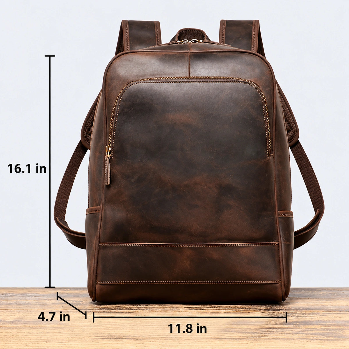 Men’s Leather Backpack – Vintage Crazy Horse 15.6’’ Laptop Bag
