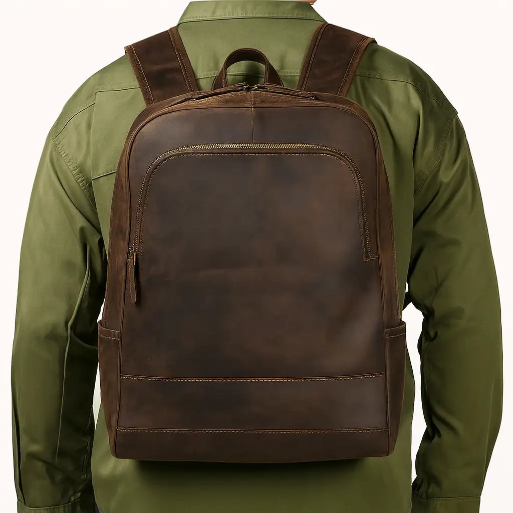 Men’s Leather Backpack – Vintage Crazy Horse 15.6’’ Laptop Bag