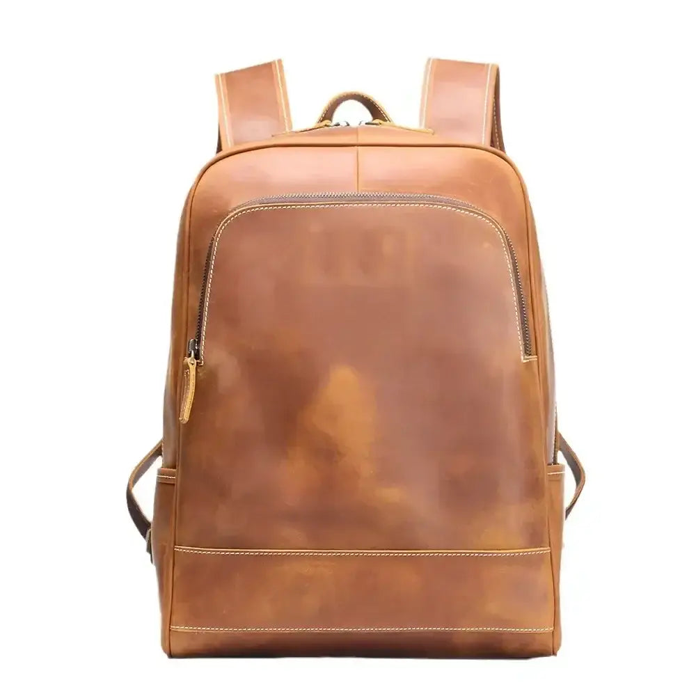 Men’s Leather Backpack – Vintage Crazy Horse 15.6’’ Laptop Bag - Brown