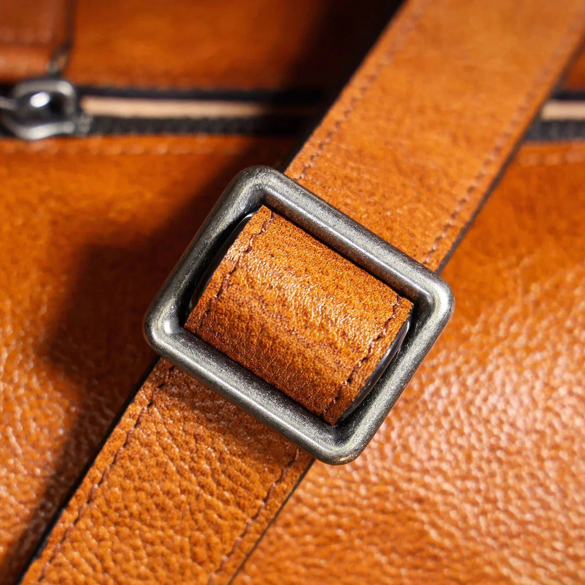 Men’s Leather Barrel Bag - Mini Cylinder Crossbody with Flap