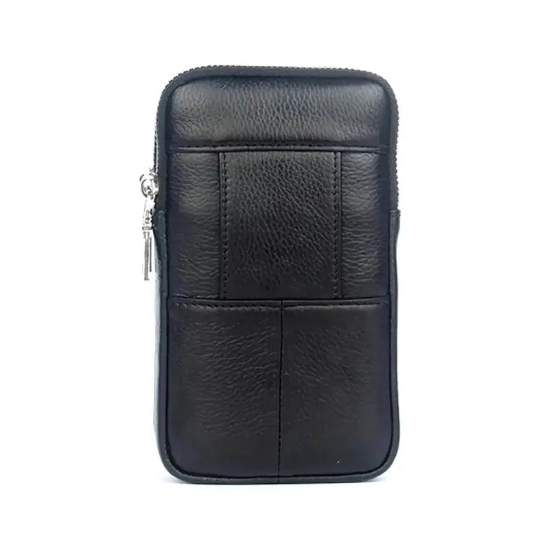 Men’s Leather Belt Bag - Slim Vertical Hip Pouch