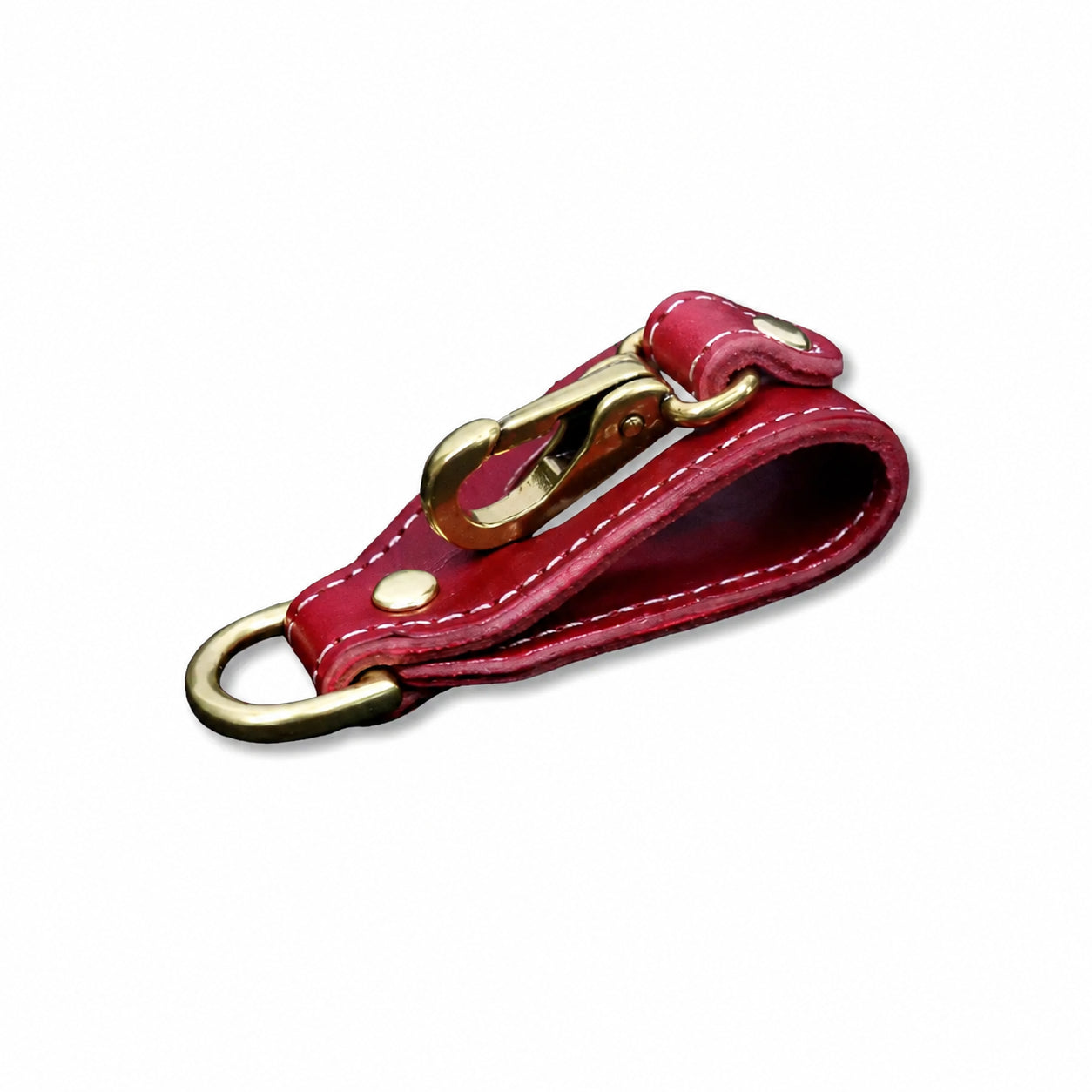 Men’s Leather Belt Key Holder - Snap Closure with Clip