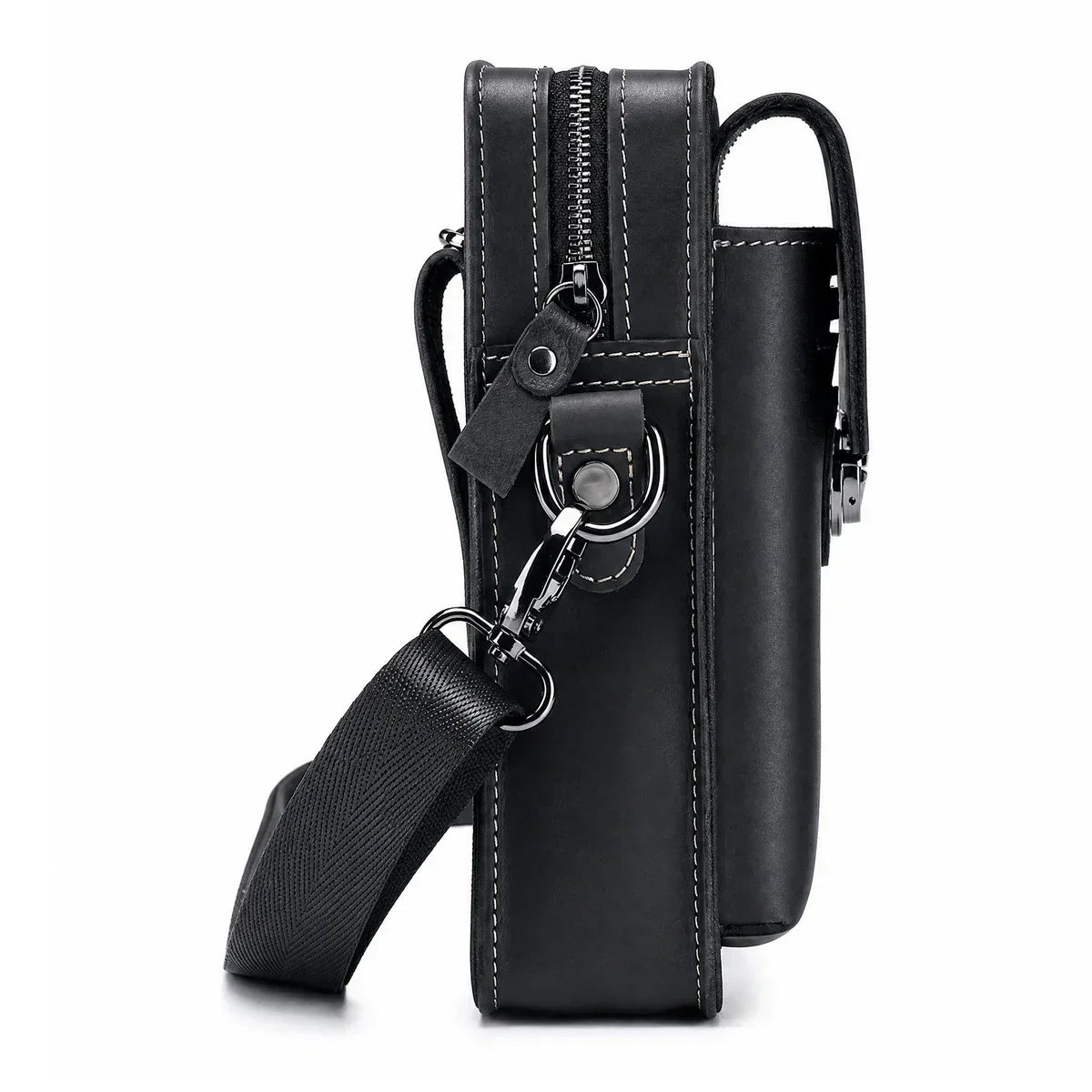 Men’s Leather Belt Phone Holster with Shoulder Strap