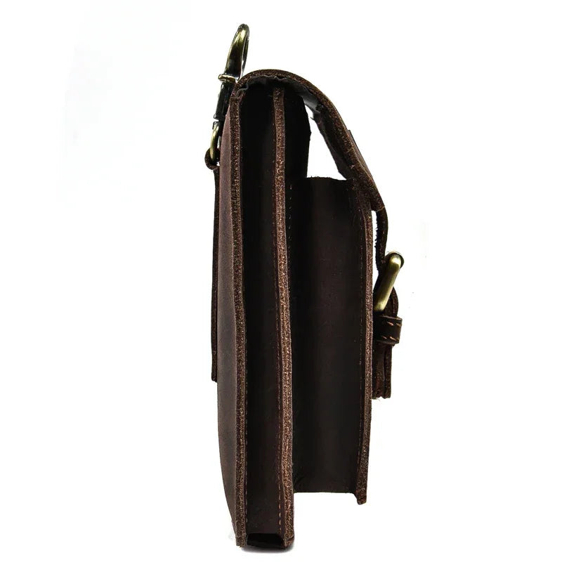 Men’s Leather Belt Pouch - Phone and Card Holder
