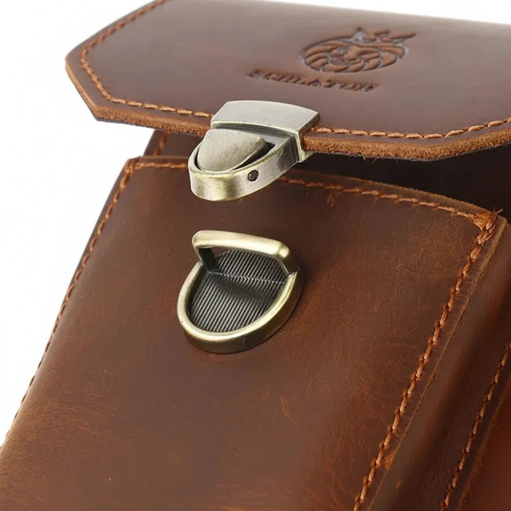 Men’s Leather Belt Pouch - Phone Card & Cable Organizer