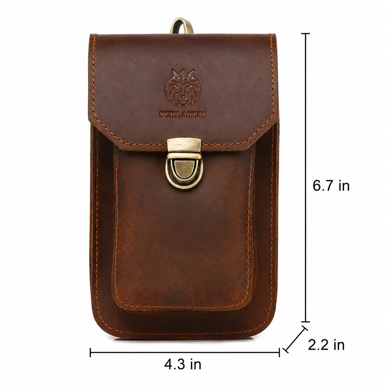 Men’s Leather Belt Pouch - Phone Card & Cable Organizer