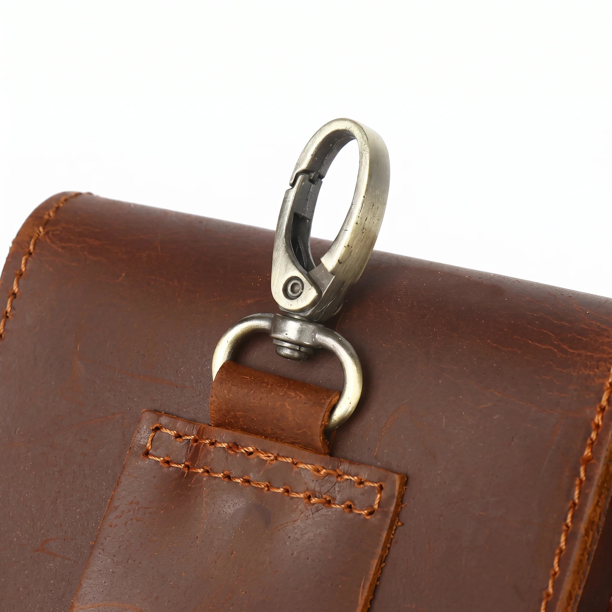 Men’s Leather Belt Pouch - Phone Card & Cable Organizer