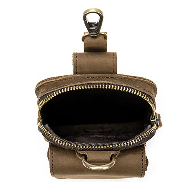 Men’s Leather Belt Pouch - Phone Holster with Belt Loop & Clip