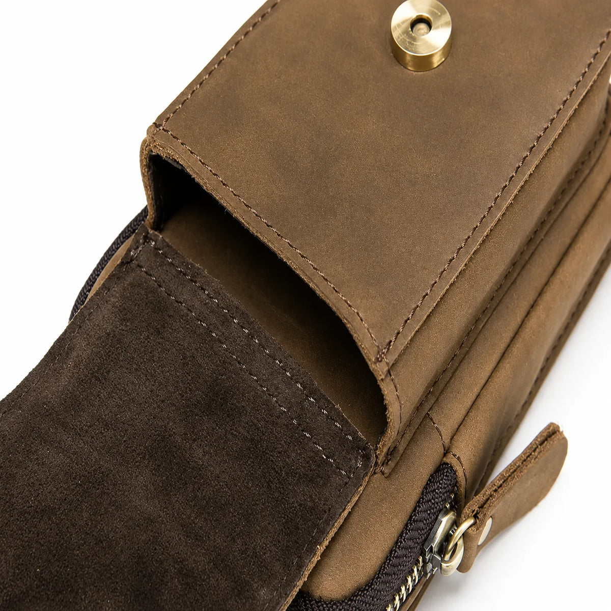 Men’s Leather Belt Pouch - Phone Holster with Belt Loop & Clip