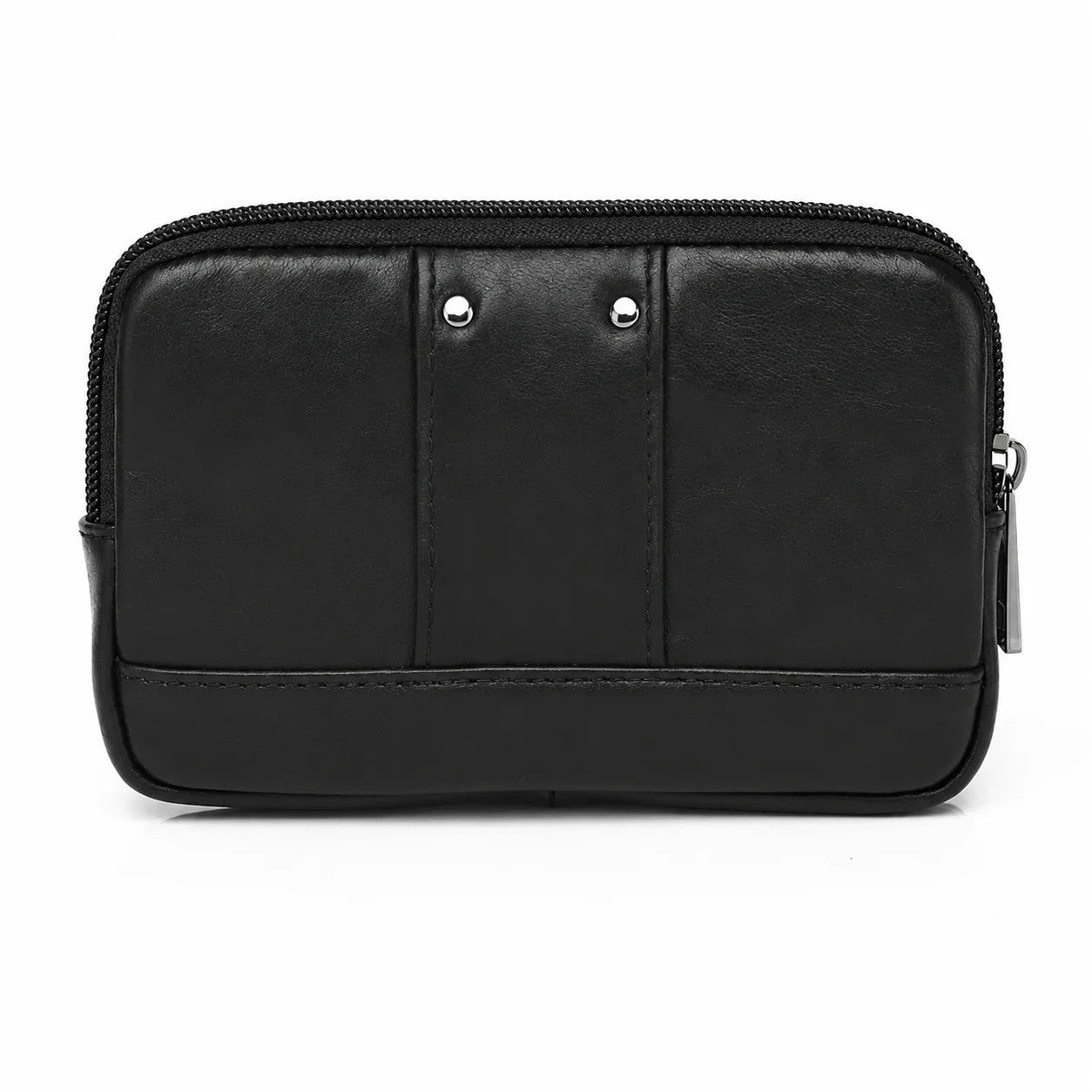 Men’s Leather Belt Pouch - Snap Flap Front Pocket