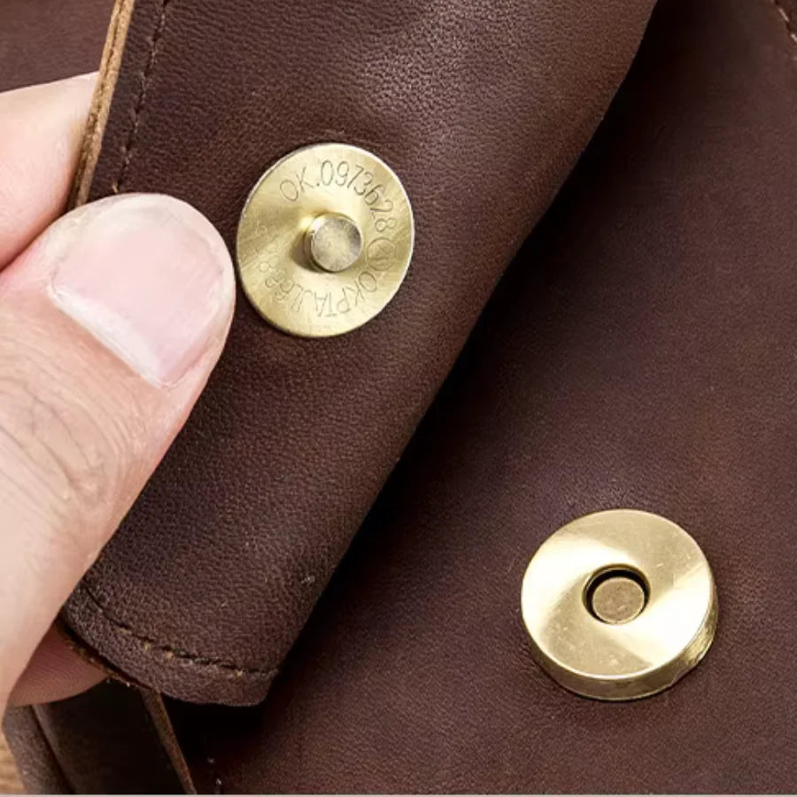 Men’s Leather Belt Pouch - Swivel Clip Two-Pocket Case