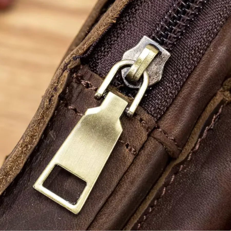 Men’s Leather Belt Pouch - Swivel Clip Two-Pocket Case