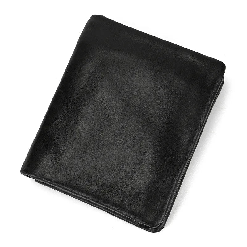 Men’s Leather Bifold Wallet - Zip Pocket Card Holder
