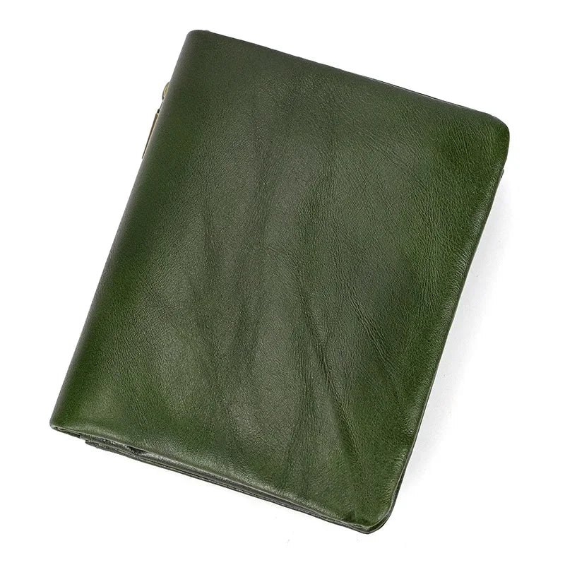 Men’s Leather Bifold Wallet - Zip Pocket Card Holder
