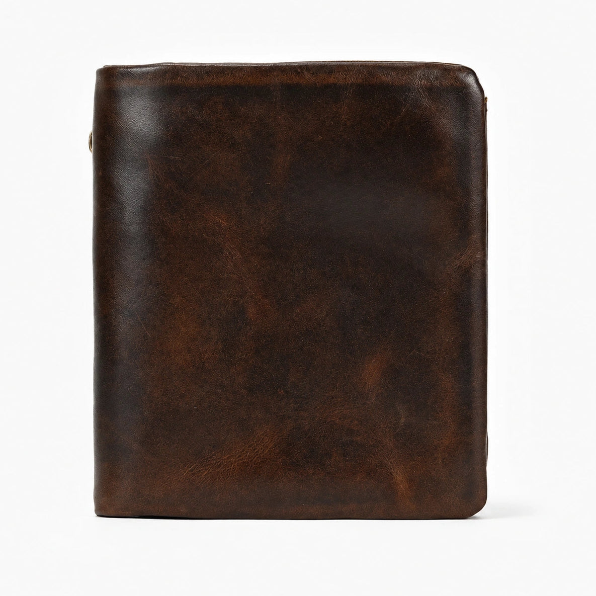 Men’s Leather Bifold Wallet - Zip Pocket Card Holder - Dark Brown
