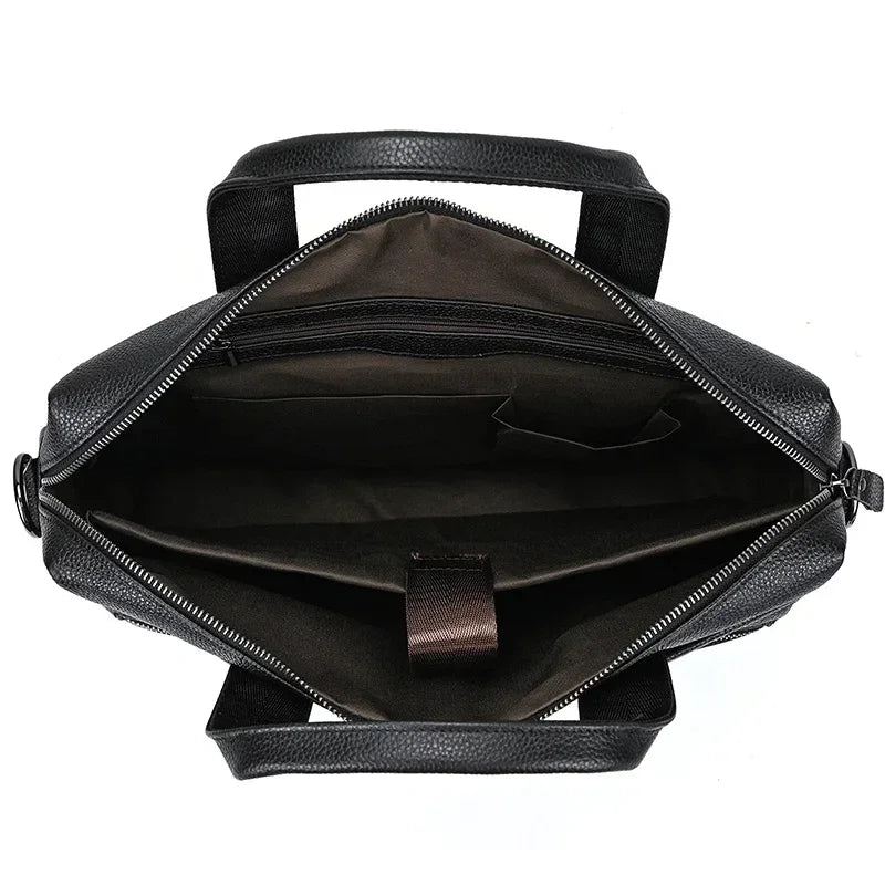 Men’s Leather Briefcase – 14 Inch Business Document Bag