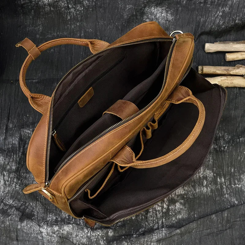 Men’s Leather Briefcase – Structured 15’’ Work Bag