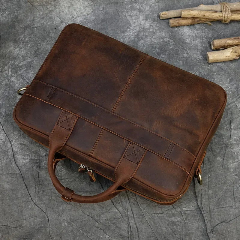 Men’s Leather Briefcase – Structured 15’’ Work Bag