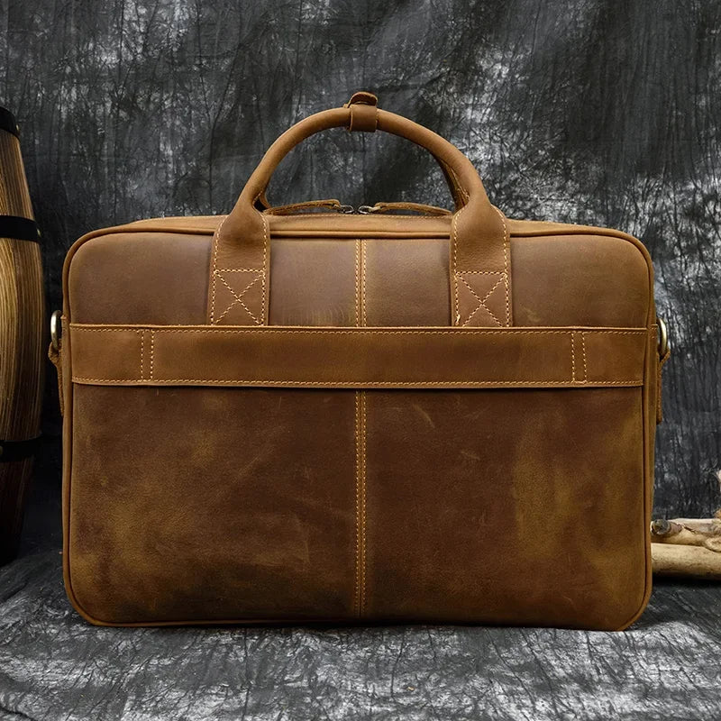 Men’s Leather Briefcase – Structured 15’’ Work Bag