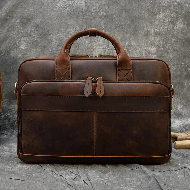 Men’s Leather Briefcase – Structured 15’’ Work Bag