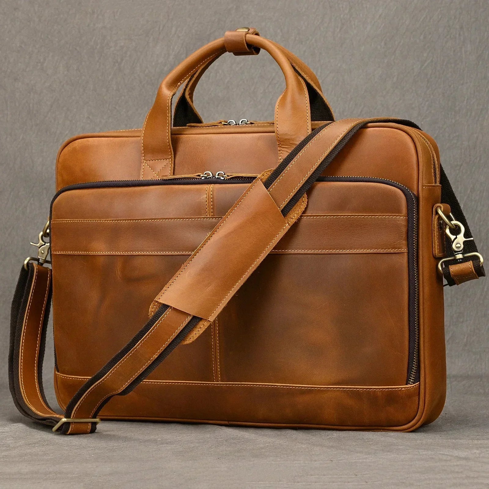 Men’s Leather Briefcase – Structured 15’’ Work Bag