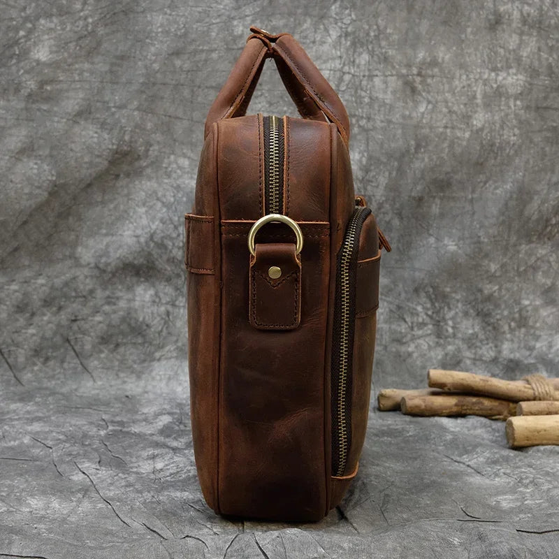 Men’s Leather Briefcase – Structured 15’’ Work Bag