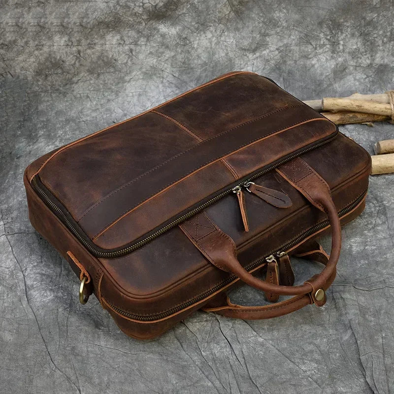 Men’s Leather Briefcase – Structured 15’’ Work Bag