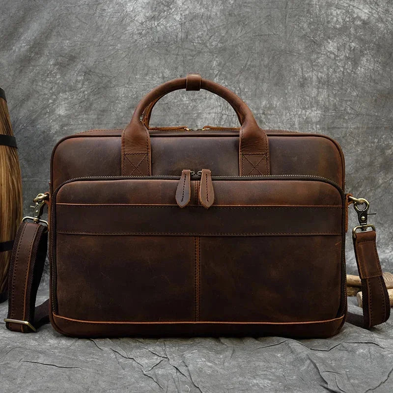 Men’s Leather Briefcase – Structured 15’’ Work Bag
