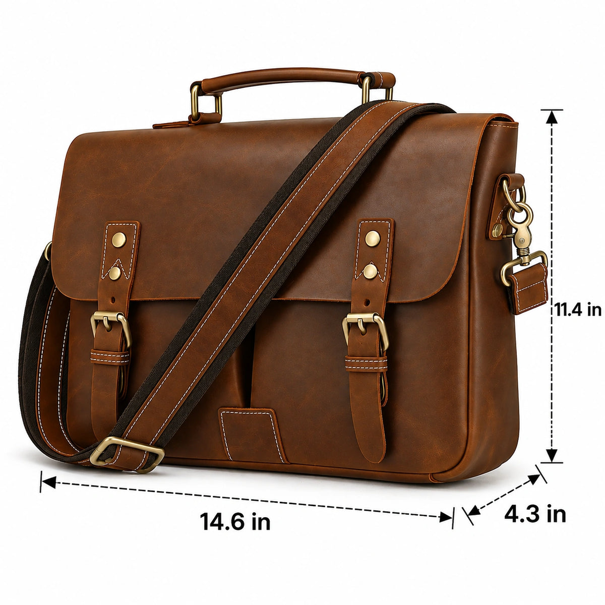 Men’s Leather Briefcase – Structured Business Bag for Professionals