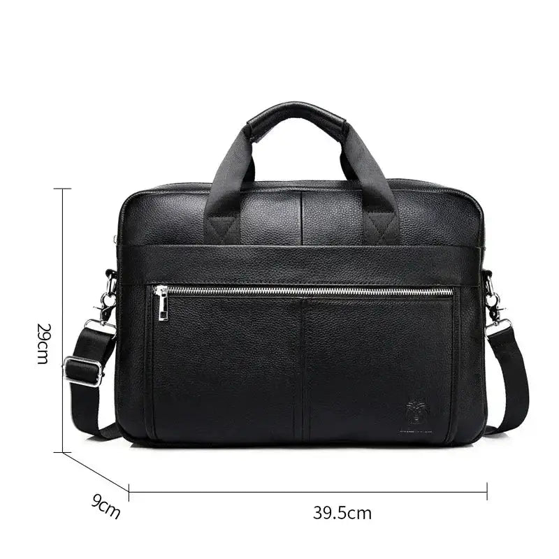 Men’s Leather Business Briefcase – Structured Work Laptop Bag