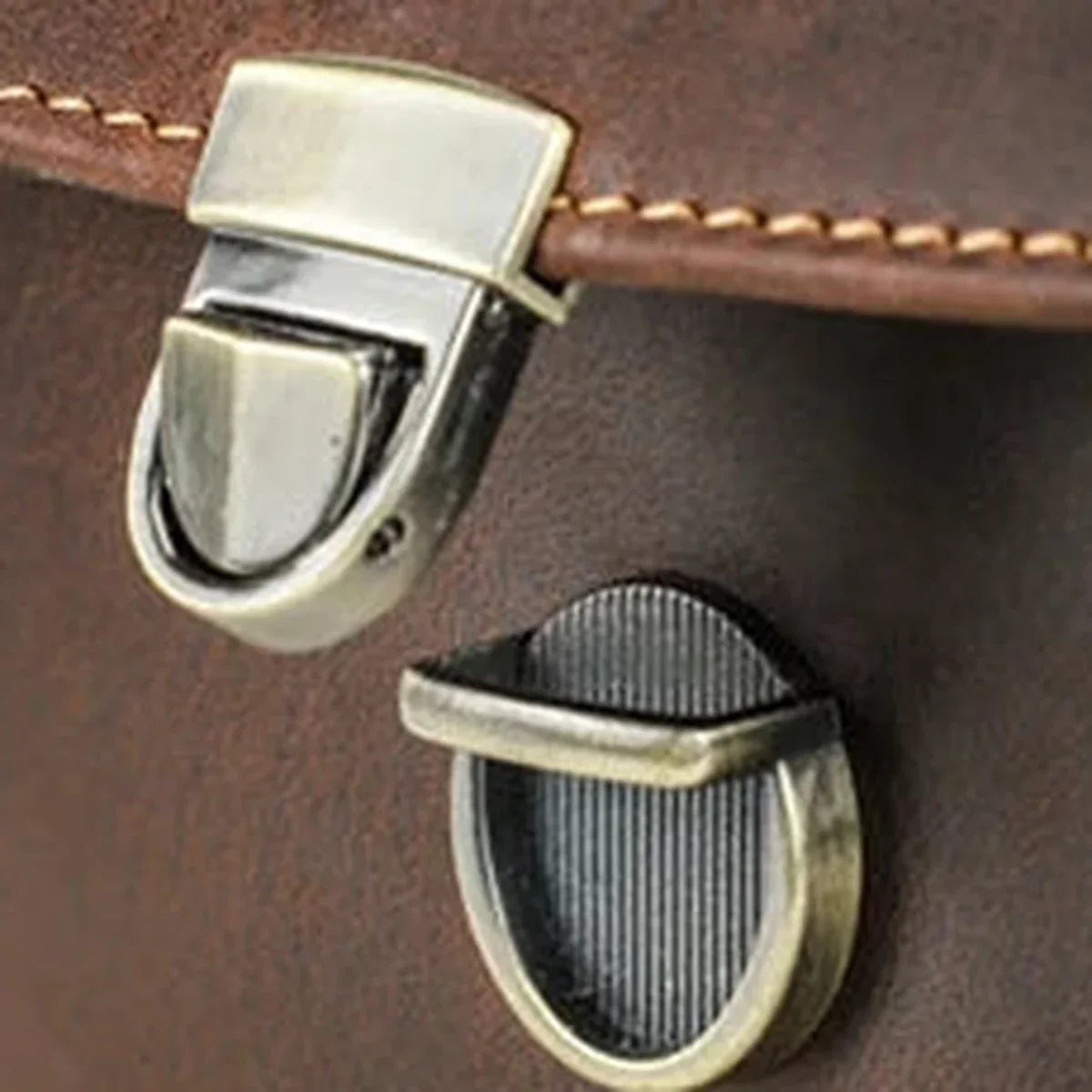 Men’s Leather Camera Bag - Crazy Horse Top Handle Crossbody Case - Dark Brown