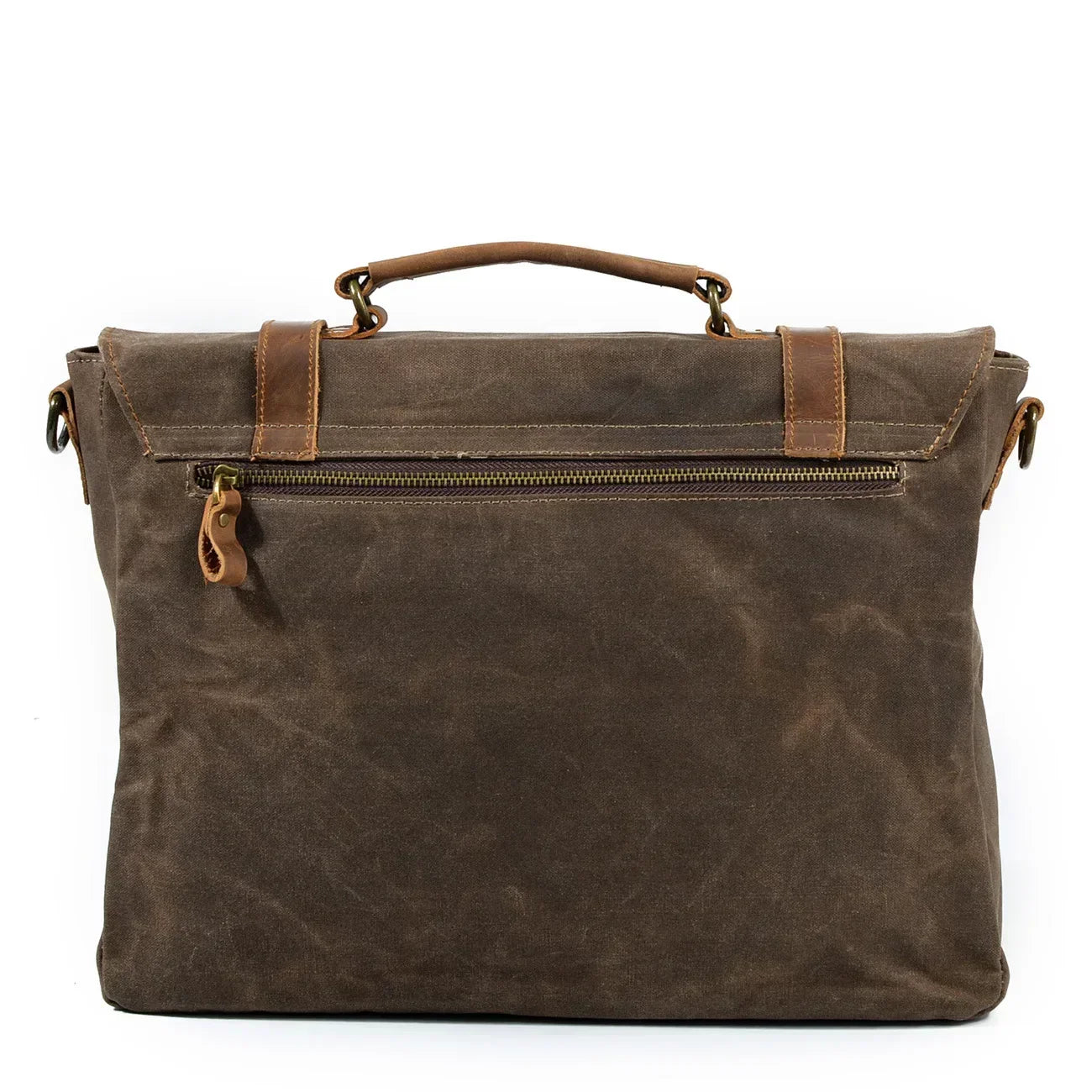 Men’s Leather Canvas Messenger Bag – Vintage Laptop Carry