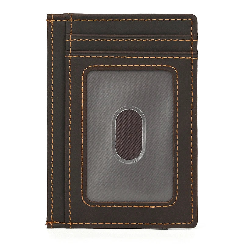 Black leather wallet with card holder on a white background