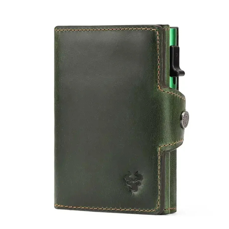 Men’s Leather Card Holder - RFID Wallet with Coin Pocket