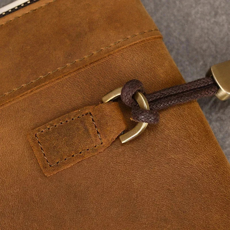 Men’s Leather Card Holder Wallet - 6-Slot Wrist Pouch