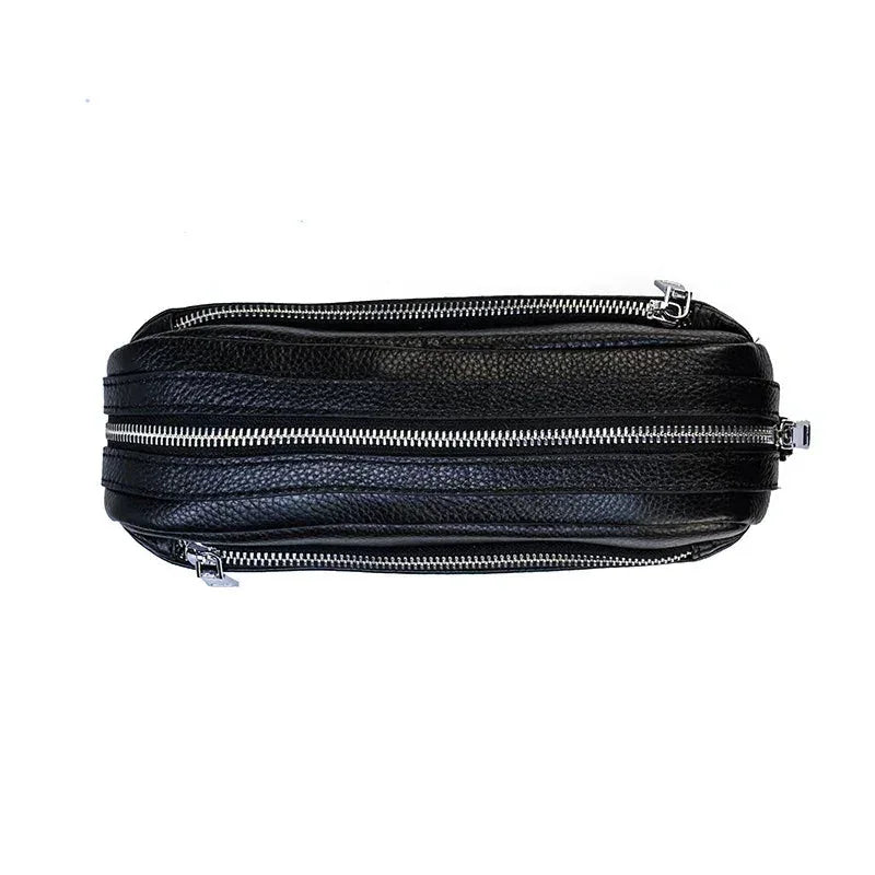 Men’s Leather Clutch Bag - Detachable Crossbody Strap