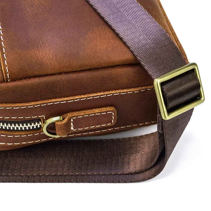 Men’s Leather Clutch Bag - Detachable Crossbody Strap