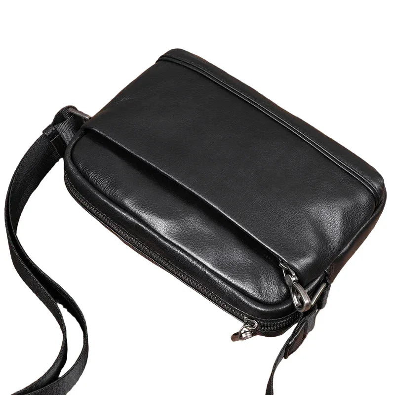 Men’s Leather Crossbody Bag - Compact Everyday Carry Bag