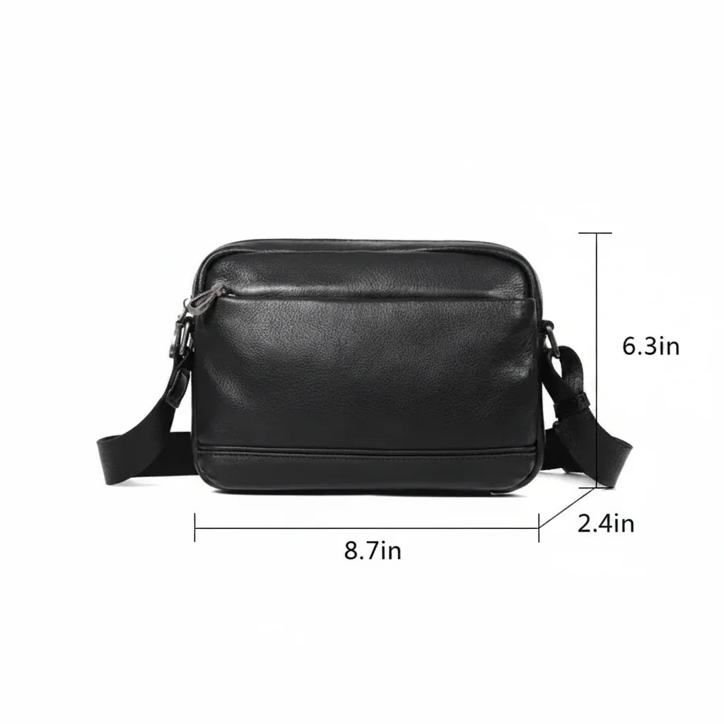 Men’s Leather Crossbody Bag - Compact Everyday Carry Bag