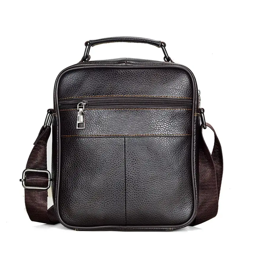 Men’s Leather Crossbody Bag – Compact Multi-Pocket Everyday Bag