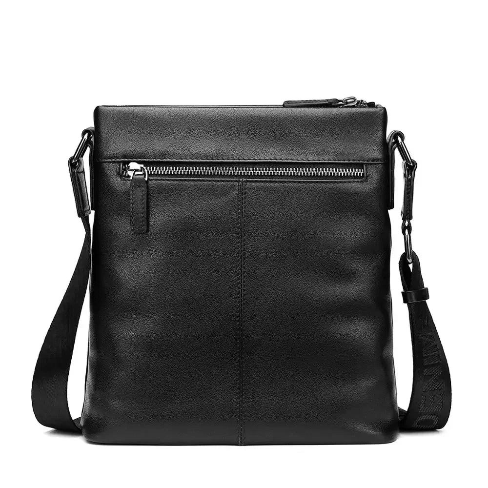 Men’s Leather Crossbody Bag - Front Zip Pocket Everyday Carry