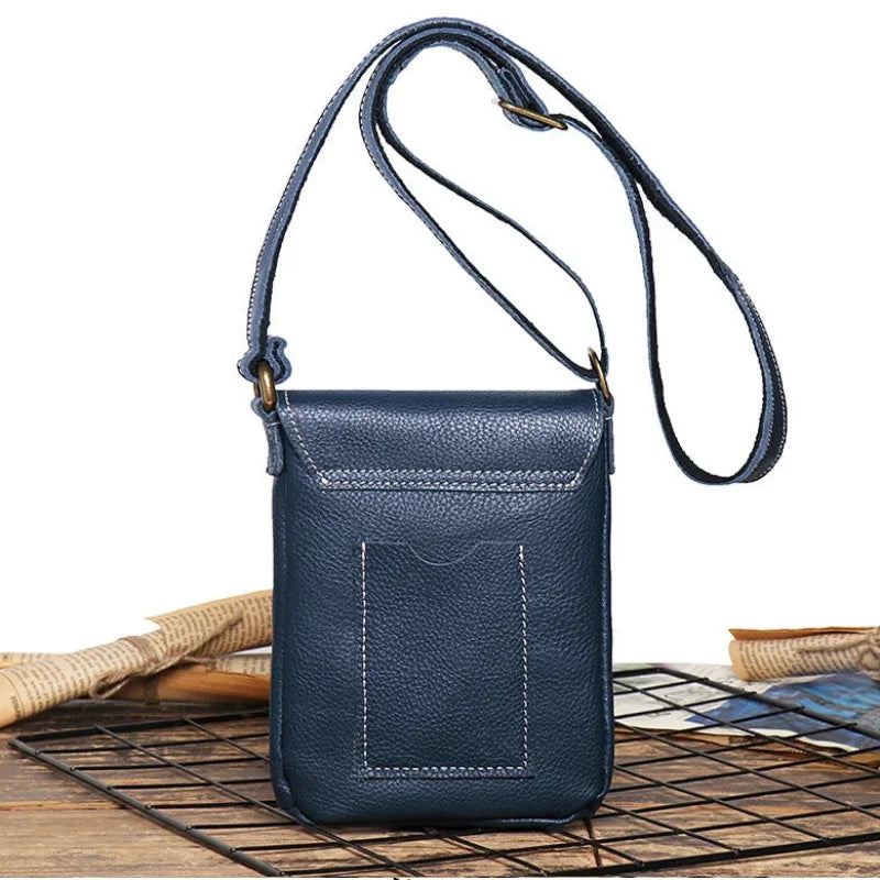 Men’s Leather Crossbody Bag - Mini Phone Pouch