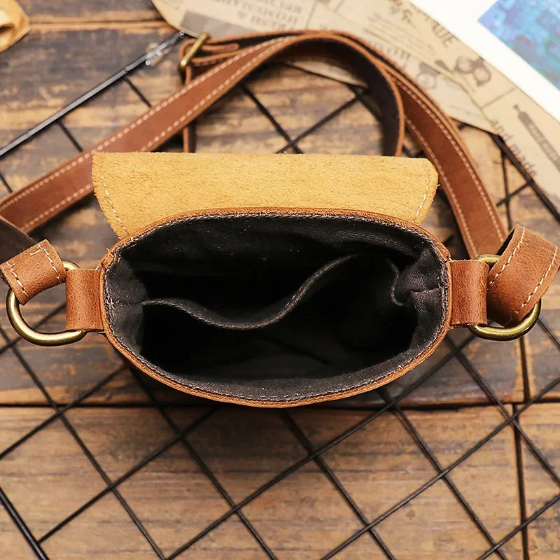 Men’s Leather Crossbody Bag - Mini Phone Pouch